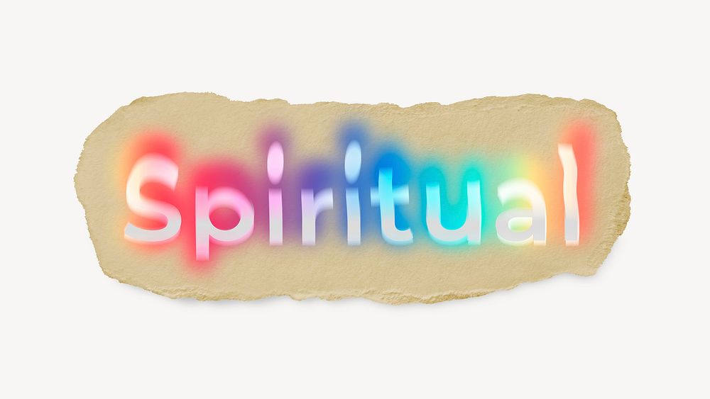 Spiritual ripped paper word typography