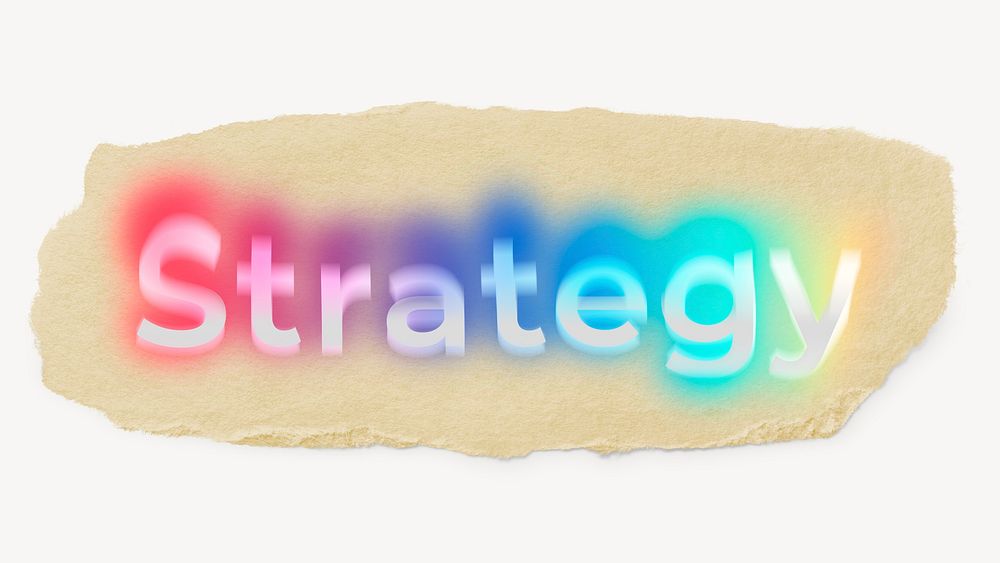 Strategy ripped paper word typography