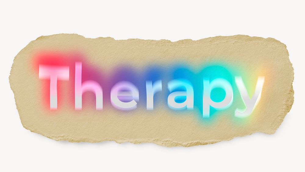 Therapy ripped paper word typography