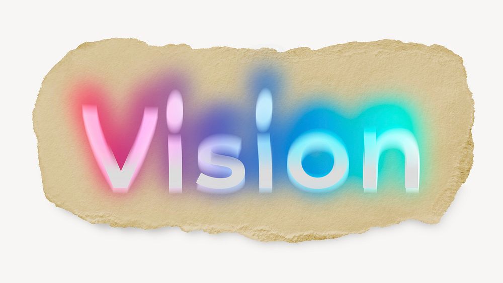 Vision ripped paper word typography
