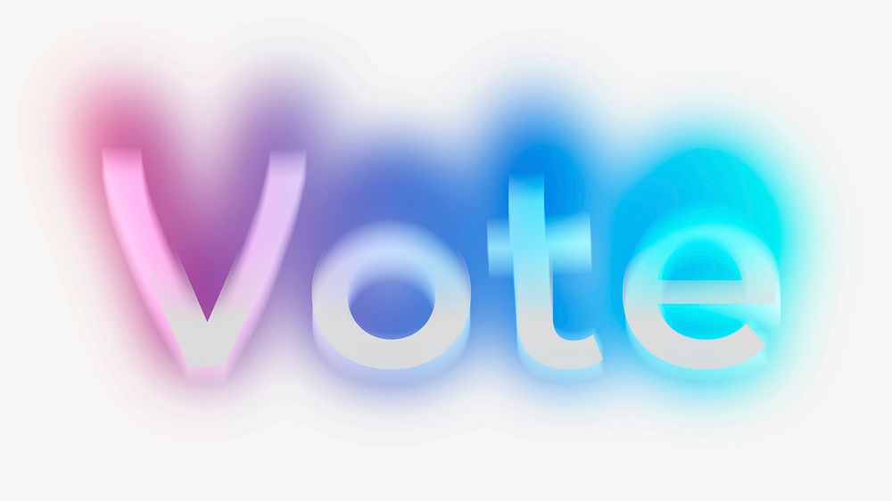Vote word, neon psychedelic typography