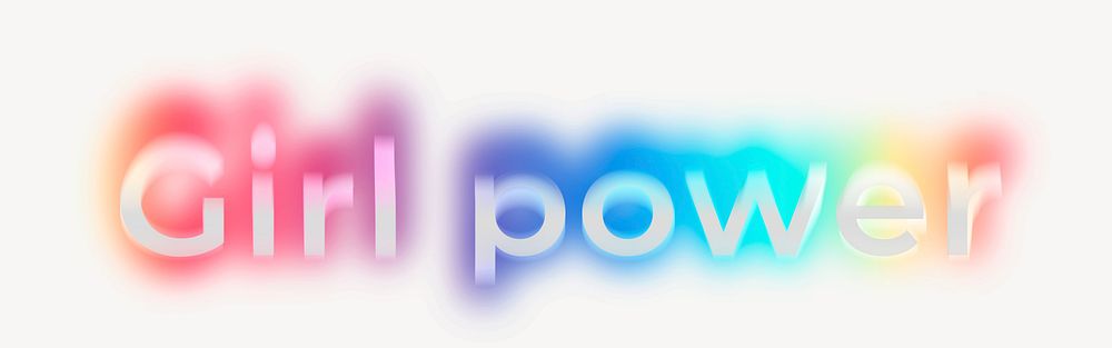 Girl power word, neon psychedelic typography