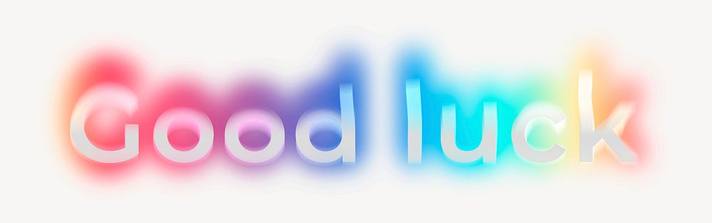 Good luck word, neon psychedelic typography