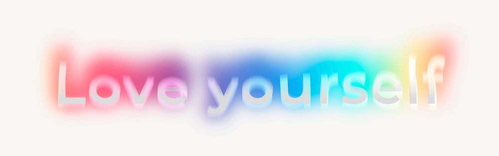 Love yourself word, neon psychedelic | Free Photo - rawpixel