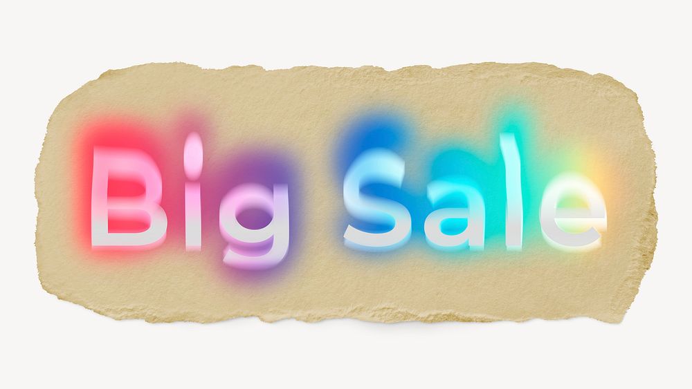 Big sale ripped paper word typography