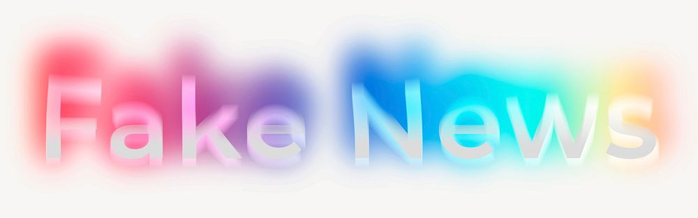 Fake news word, neon psychedelic typography