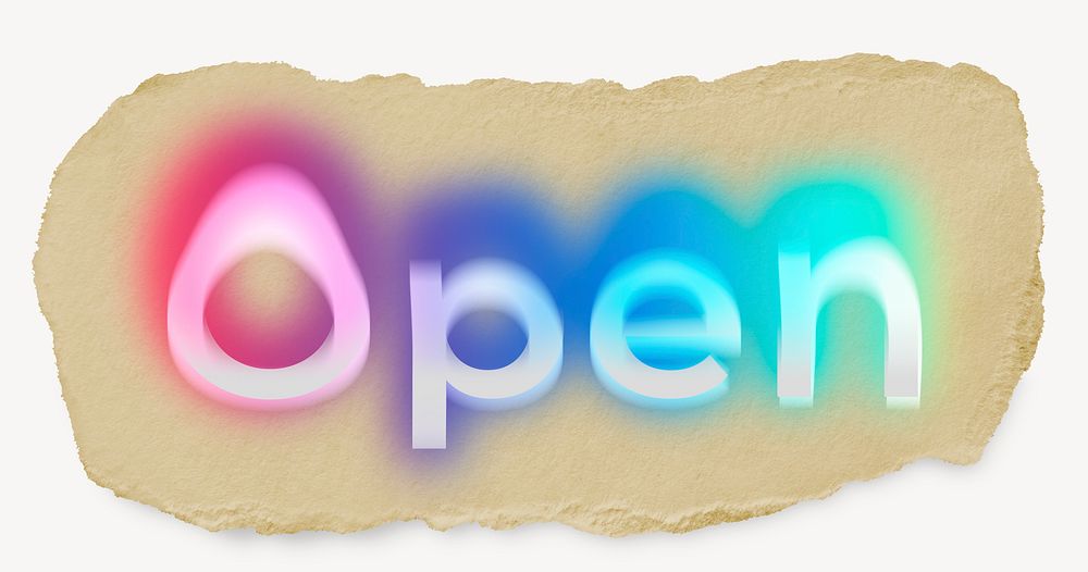 Open ripped paper word typography