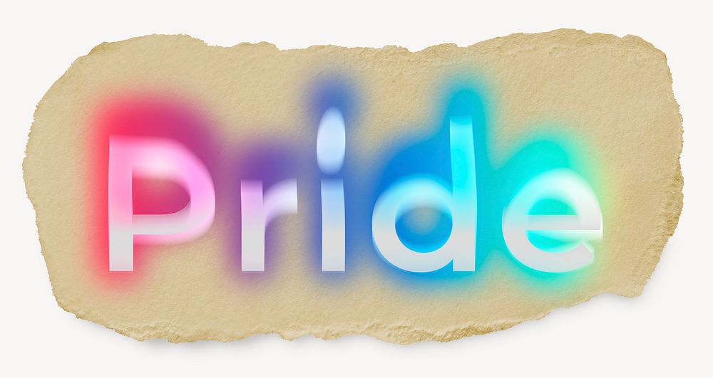 Pride ripped paper word typography