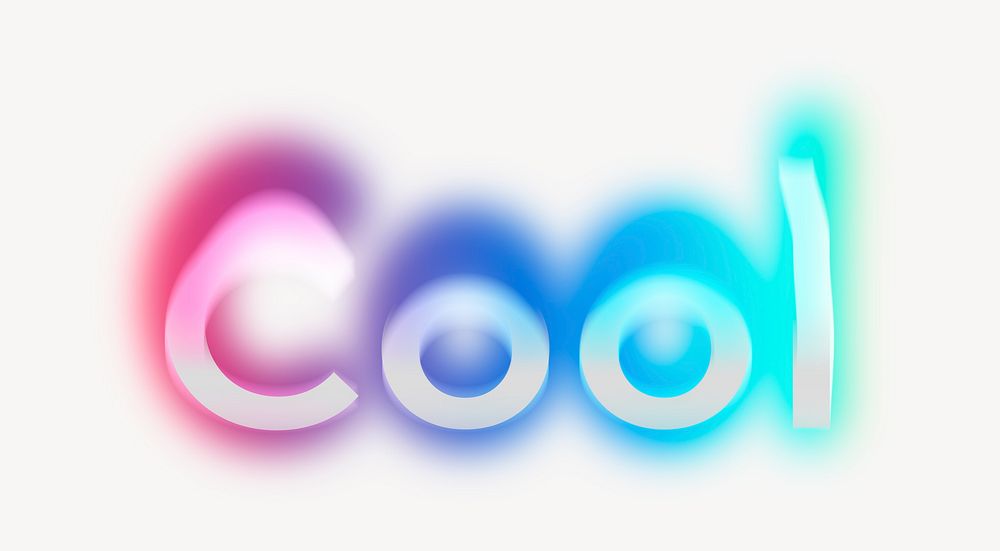 Cool word, neon psychedelic typography