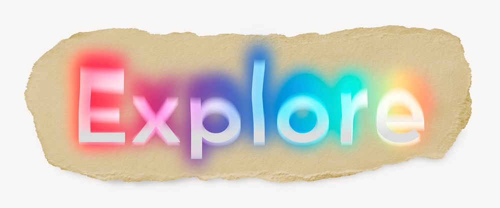 Explore ripped paper word typography