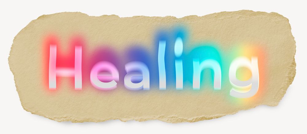 Healing ripped paper word typography
