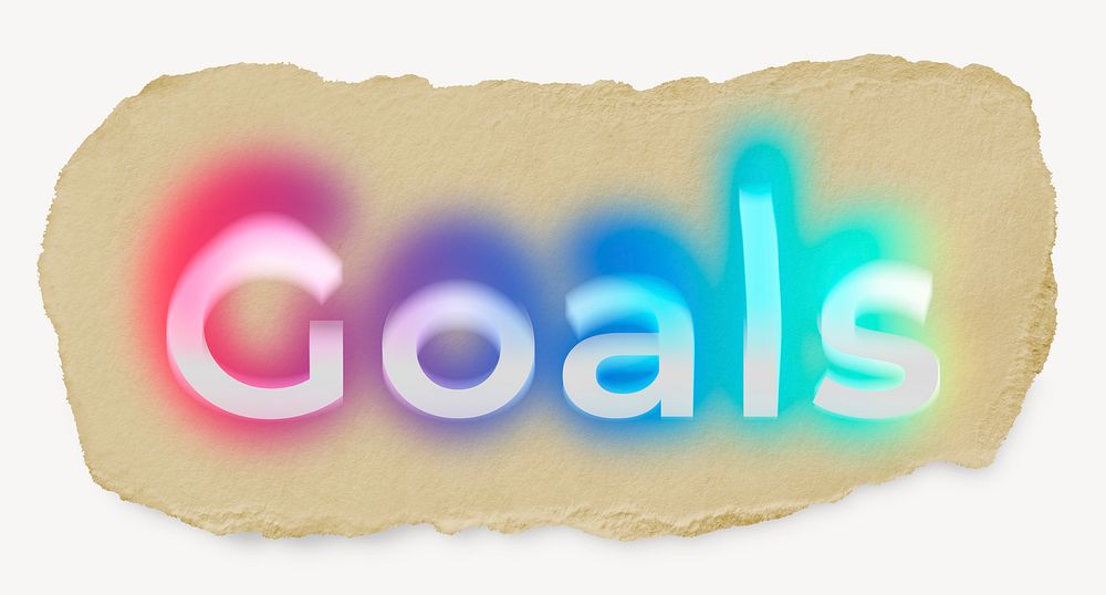 Goals ripped paper word typography