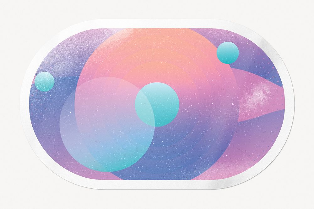 Abstract geometric clipart, oval rectangle white border tag label