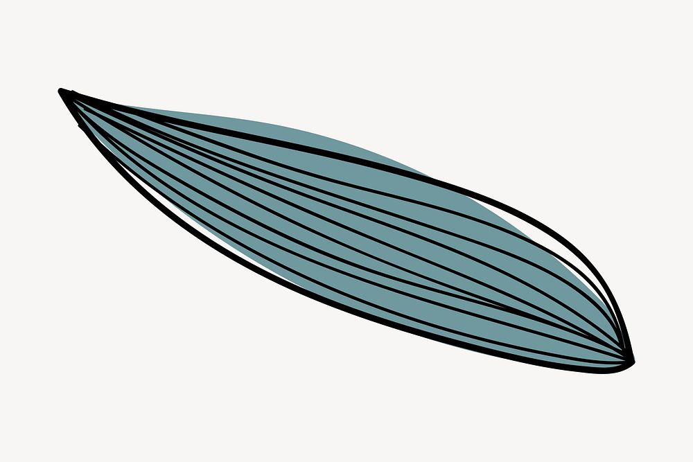 Aesthetic leaf sticker, botanical doodle vector