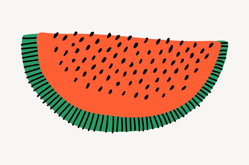 Watermelon fruit sticker, aesthetic doodle psd