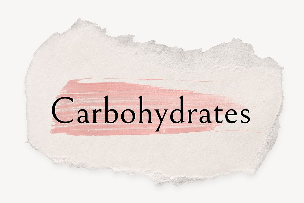 Carbohydrates word, ripped paper, pink | Free Photo - rawpixel