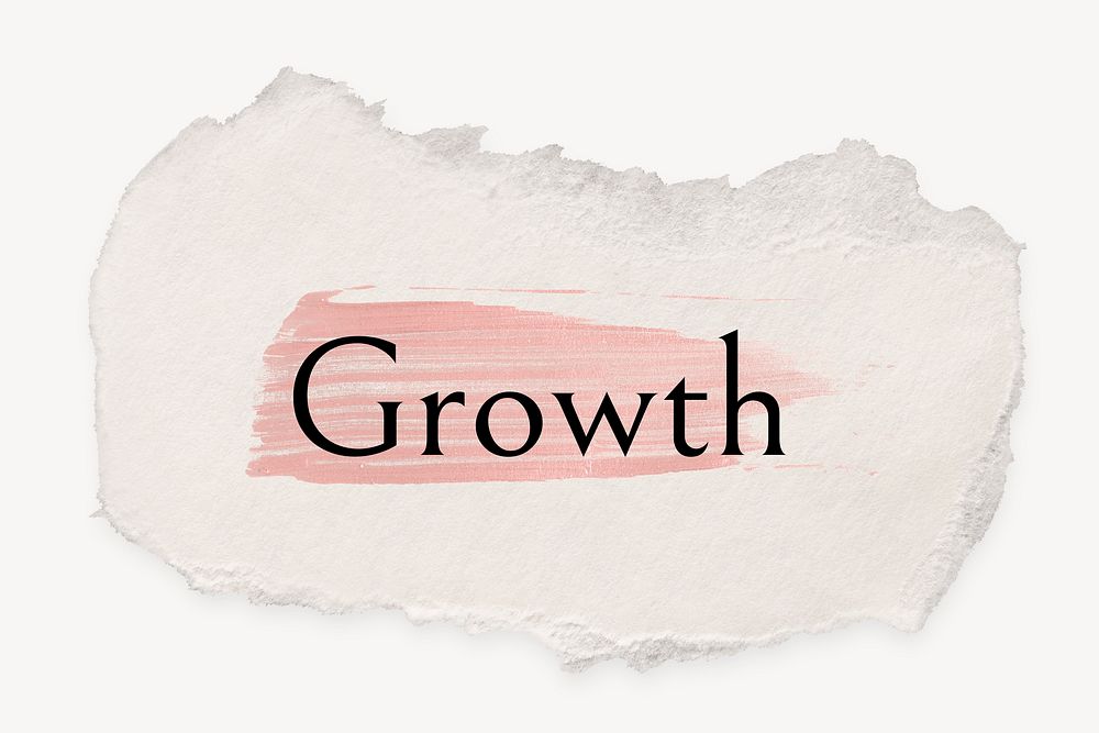 Growth word, ripped paper, pink | Free Photo - rawpixel