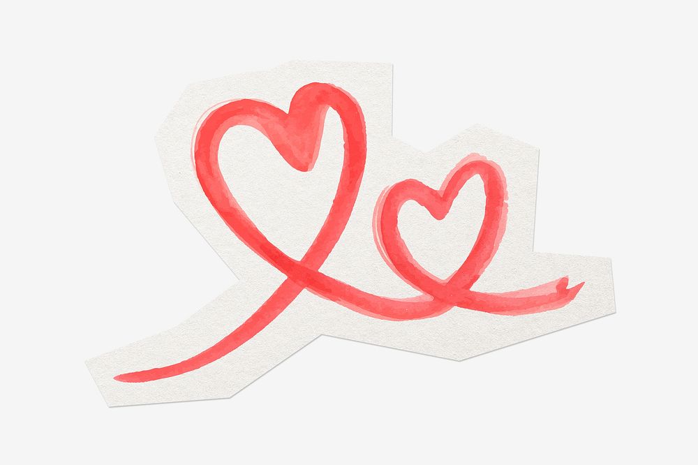 Cute hearts doodle, off white design