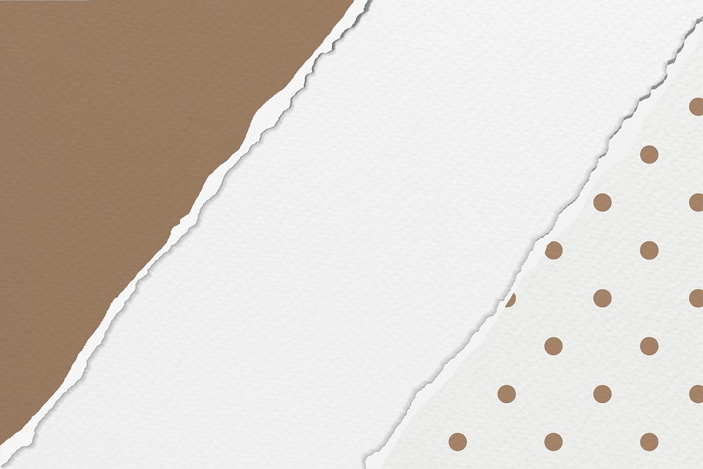 Brown tone torn paper background, polka dot design