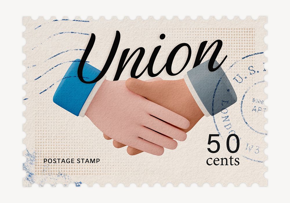 Union postage stamp sticker, business stationery psd