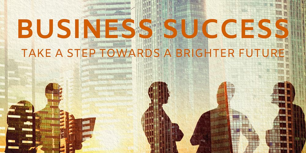 Business success Twitter post template, aesthetic remixed media vector
