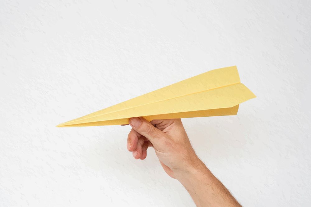Paper plane background, business target concept vector