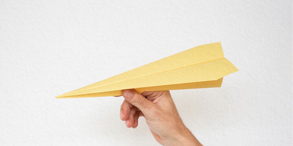 Paper plane background, business target concept