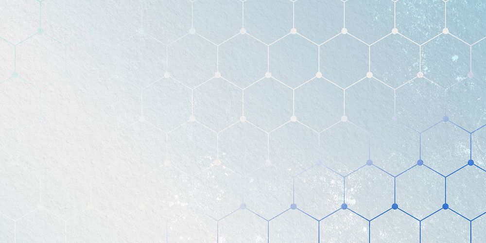 Blue technology wallpaper, honeycomb design twitter ad background