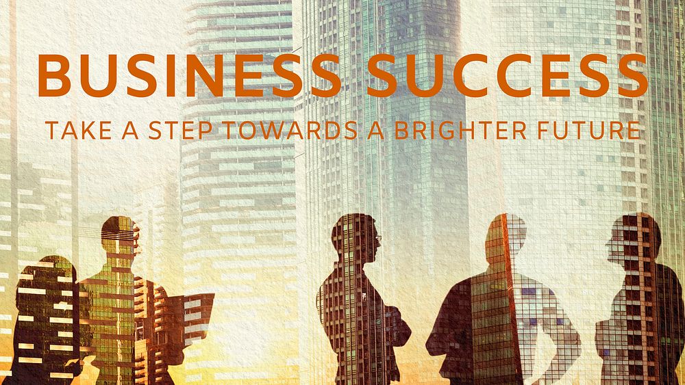 Business success presentation template, aesthetic remixed media vector