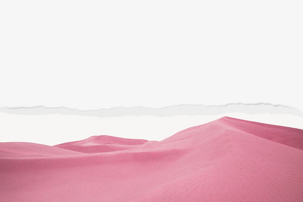 Pink sand border background on torn paper