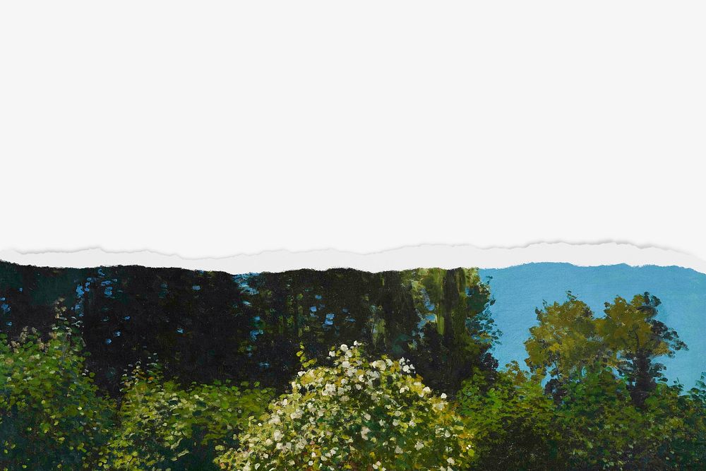 Monet's garden border background, famous artwork remixed by rawpixel 
