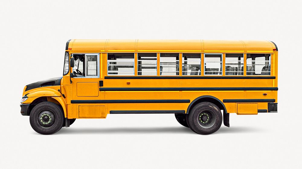 School bus sticker, vehicle image psd