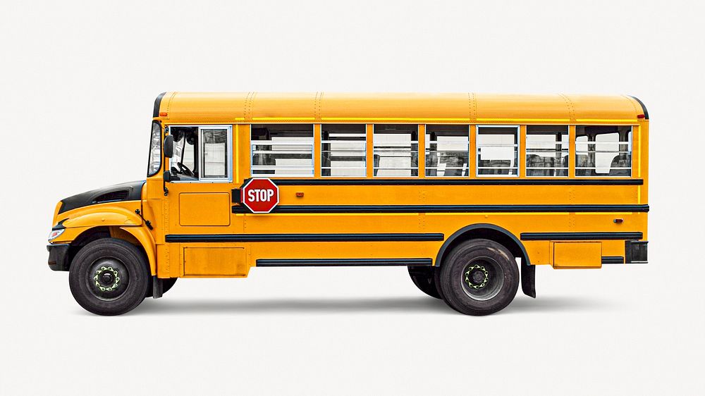 School bus sticker, vehicle image psd