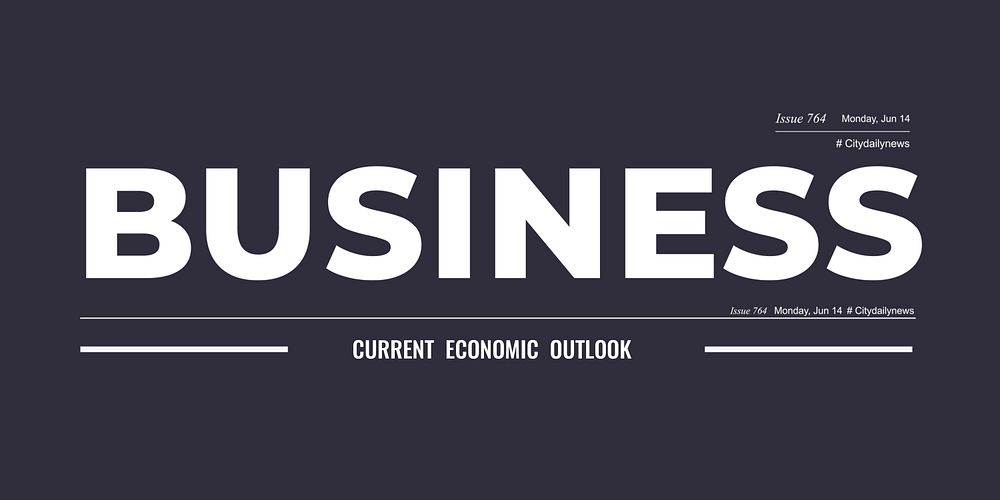 Business newspaper nameplate, modern publishing logo