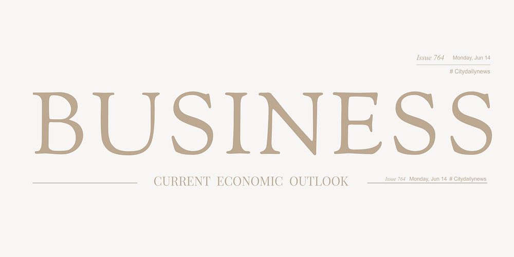 Business newspaper nameplate, modern publishing logo