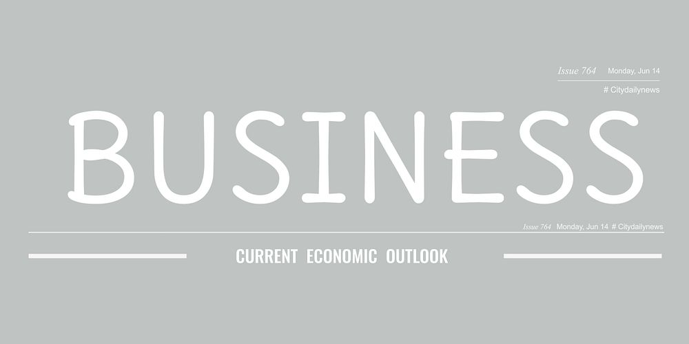 Business newspaper nameplate, modern publishing logo