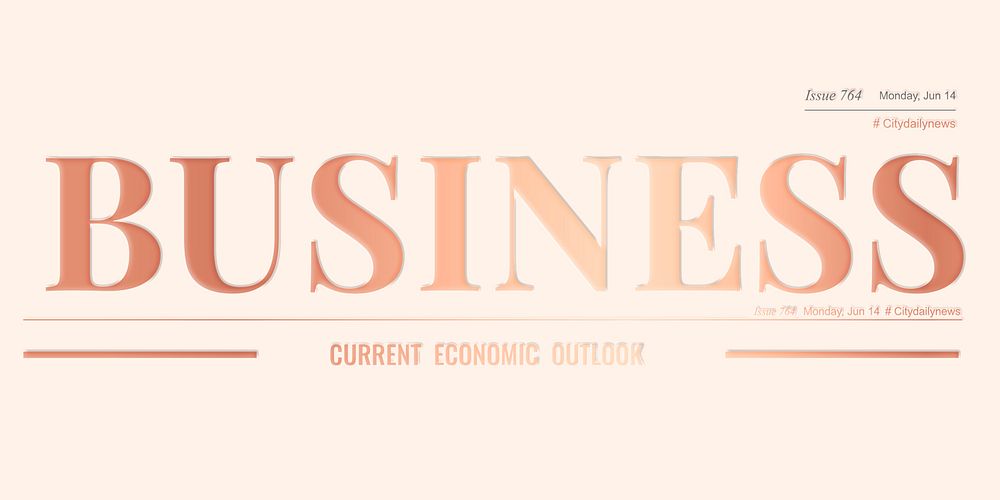 Luxury business newspaper nameplate, modern publishing logo