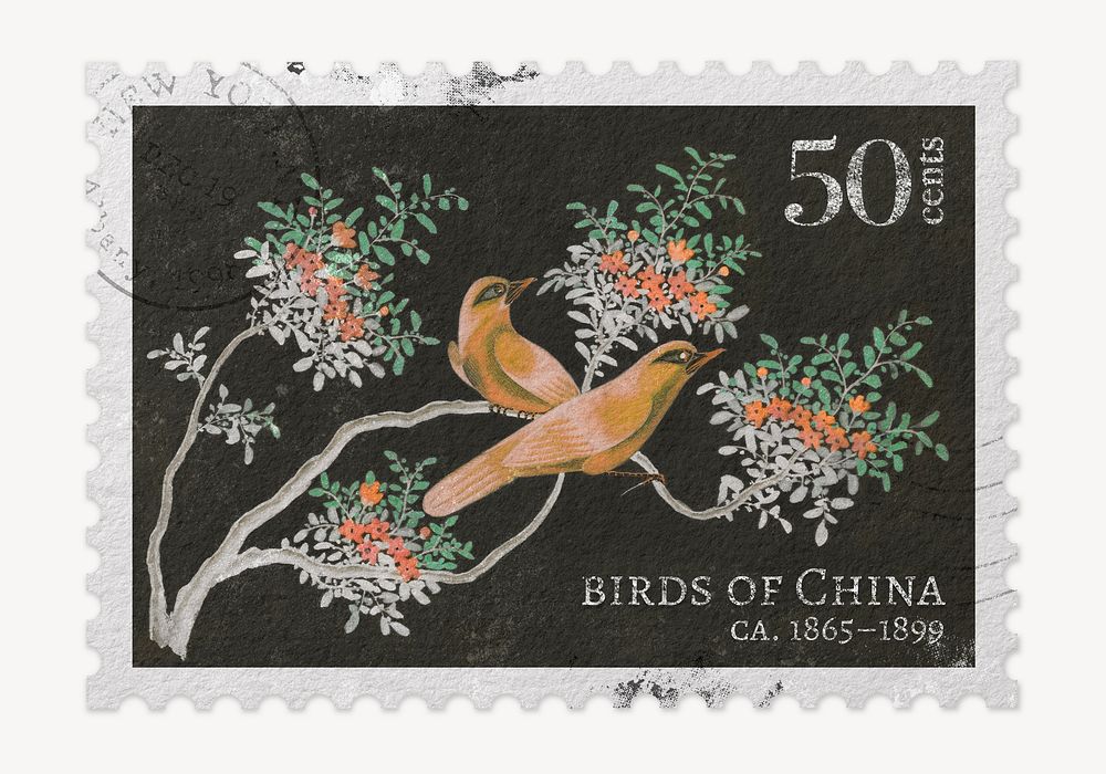 Bird postage stamp, animal graphic image