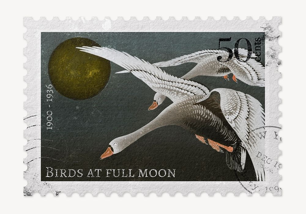 Swan postage stamp, animal graphic image