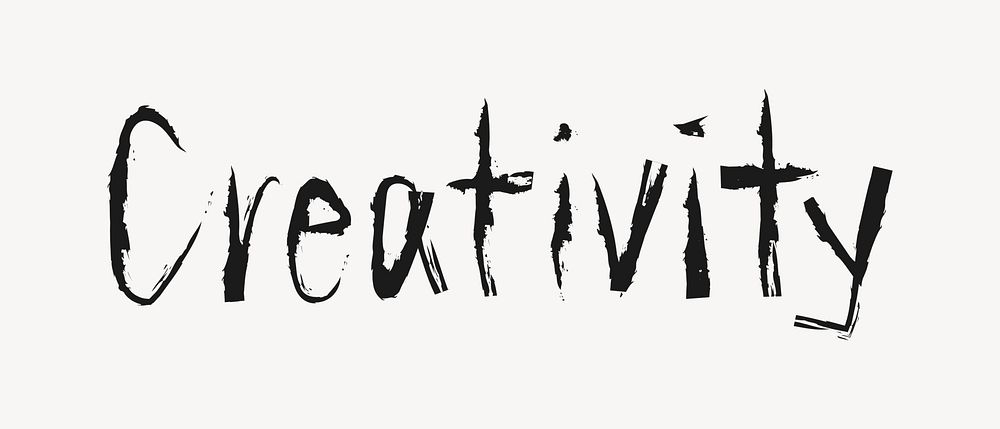 Creativity word, handwritten typography