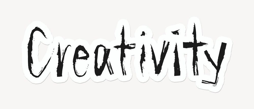 Creativity word sticker typography
