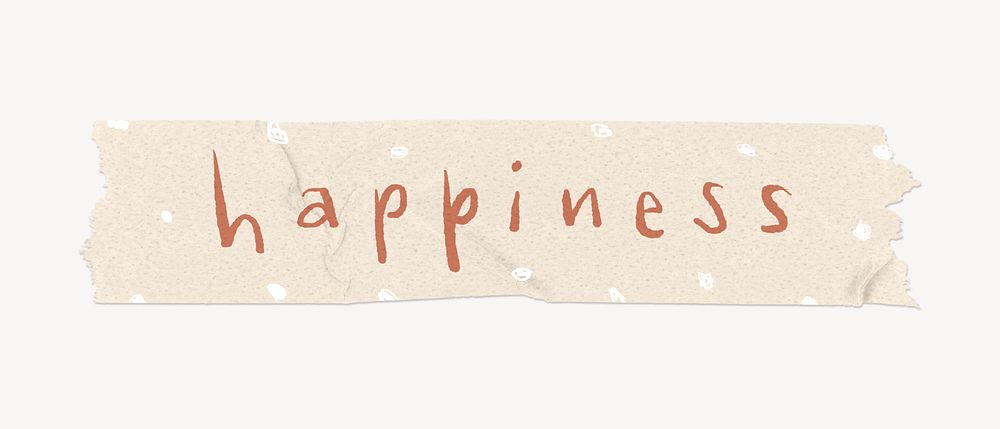 Happiness word, washi tape typography
