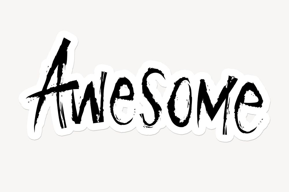 Awesome word sticker typography