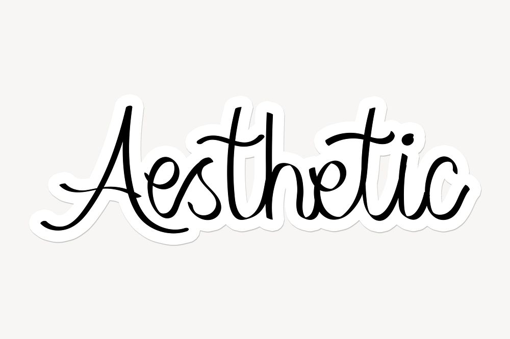 Aesthetic word sticker typography