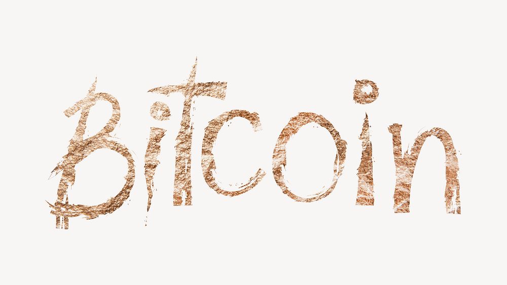 Bitcoin word, handwritten typography