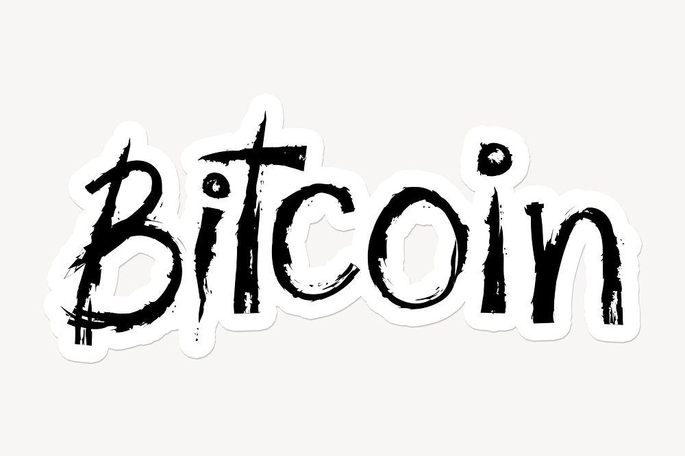 Bitcoin word sticker typography