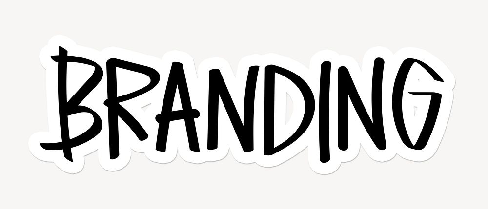 Branding word sticker typography