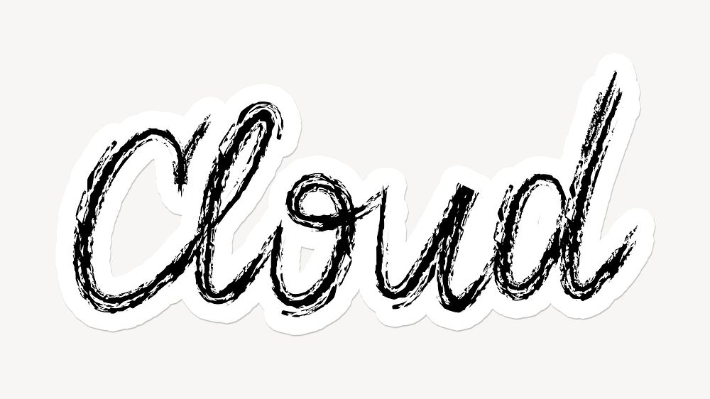 Cloud word sticker typography