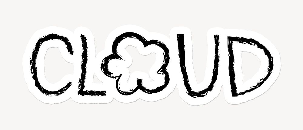 Cloud word sticker typography