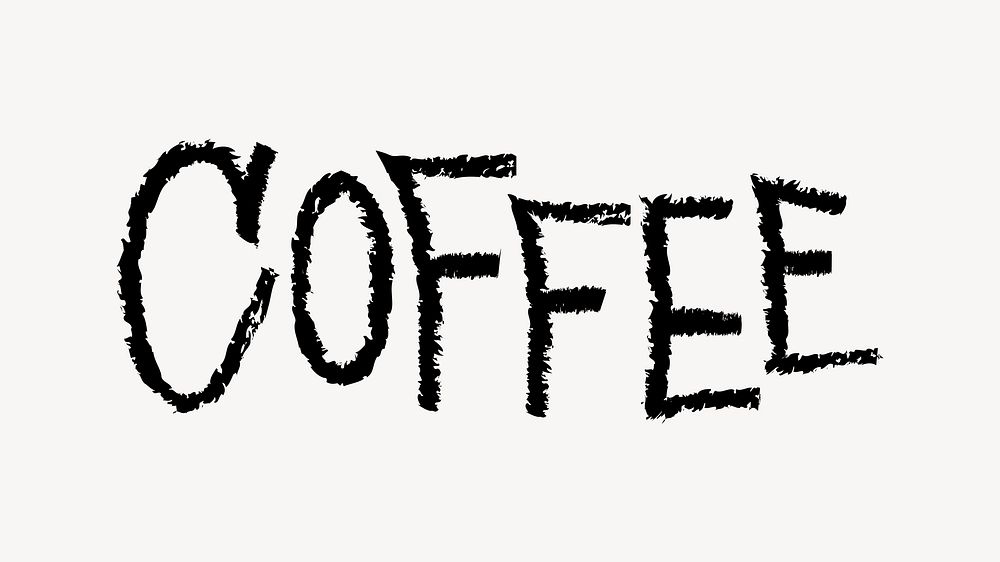 Coffee word, handwritten typography